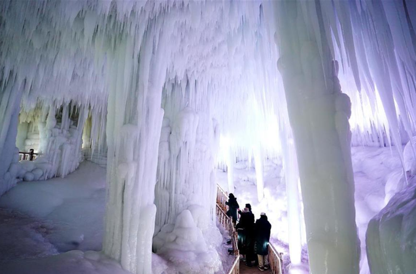 Do you know about the Ice Cave that forms naturally in the Swiss Alps?