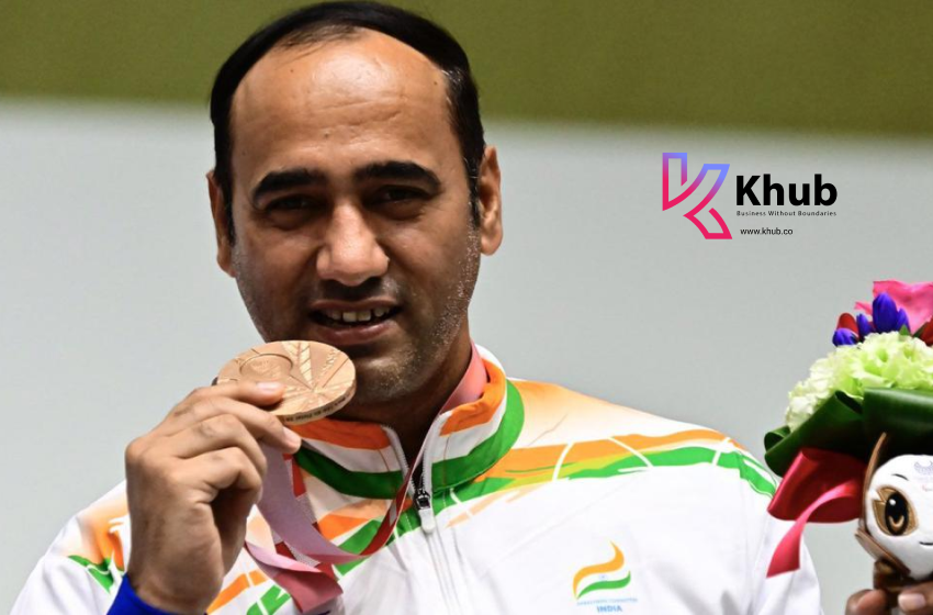  Singhraj Adana from India Won a Bronze Medal in the Shooting Event